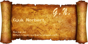 Gyuk Norbert névjegykártya
